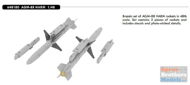 EDU648180 1:48 Eduard Brassin AGM-88B HARM Missile Set