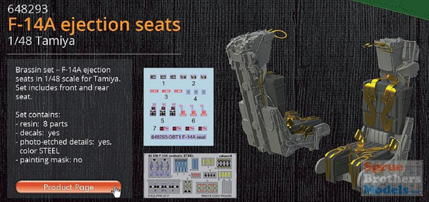 EDU648293 1:48 Eduard F-14A Tomcat Ejection Seat Set (TAM kit)