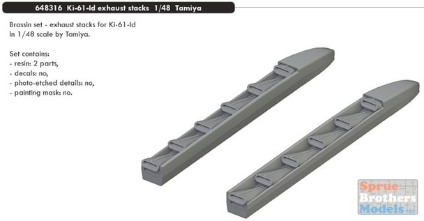 EDU648316 1:48 Eduard Ki-61-Id Hien Exhaust Stacks (TAM kit)