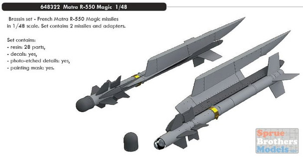 EDU648322 1:48 Eduard Brassin Matra R-550 Magic Missile Set