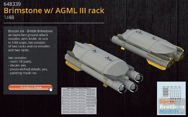 EDU648339 1:48 Eduard Brassin Brimstone w/AGML III Rack