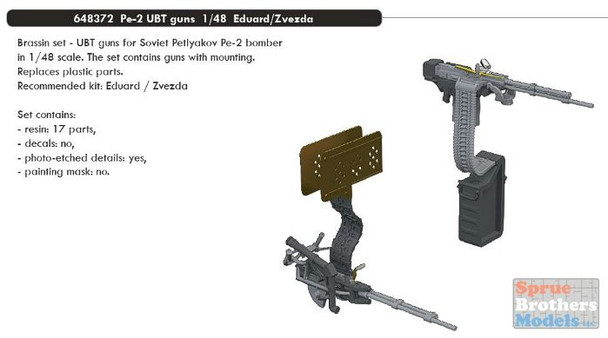 EDU648372 1:48 Eduard Brassin Pe-2 UBT Guns (EDU/ZVE kit)