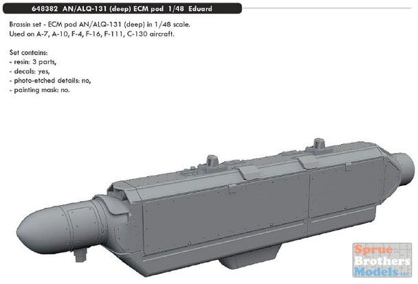 EDU648382 1:48 Eduard Brassin AN/ALQ-131 (deep) ECM Pod
