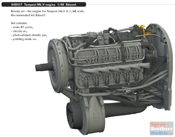 EDU648417 1:48 Eduard Brassin Tempest Mk.V Engine (EDU kit)