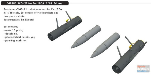 EDU648483 1:48 Eduard Brassin WGr.21 for Fw 190A (EDU kit)