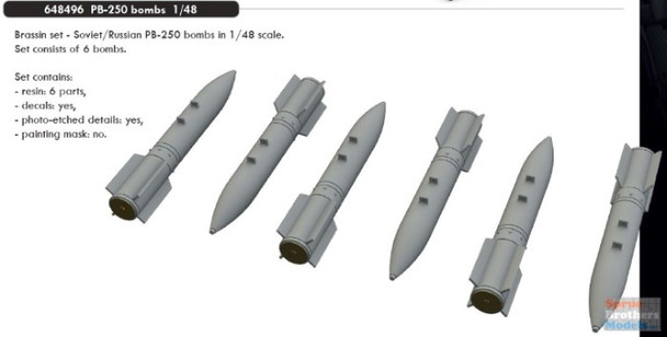 EDU648496 1:48 Eduard Brassin PB-250 Bomb Set