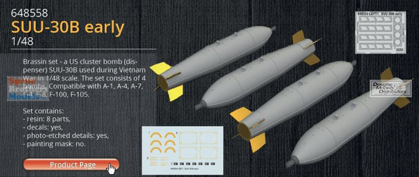 EDU648558 1:48 Eduard Brassin SUU-30B (Early) Cluster Bomb Set