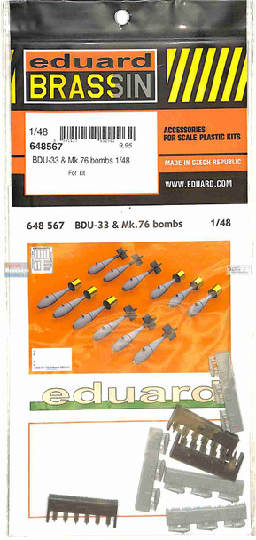 EDU648567 1:48 Eduard Brassin BDU-33 & Mk.76 Bombs Set