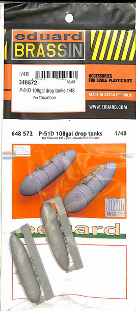 EDU648572 1:48 Eduard P-51D Mustang 108-gal Drop Tank Set (EDU kit)