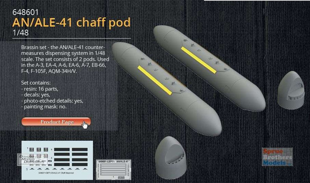 EDU648601 1:48 Eduard Brassin AN/ALE-41 Chaff Dispenser Set EDU648601 1:48 Eduard Brassin AN/ALE-41 Chaff Dispenser Set