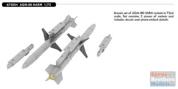 EDU672054 1:72 Eduard Brassin AGM-88B HARM Missile Set