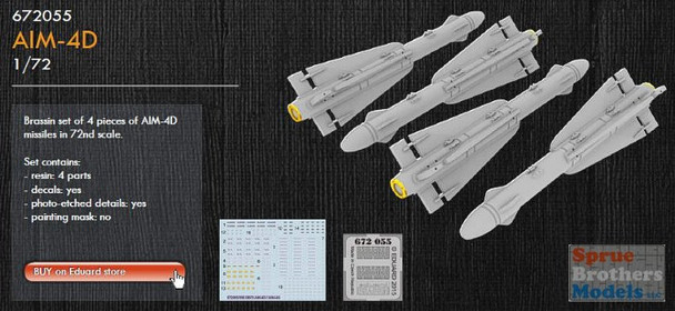 EDU672055 1:72 Eduard Brassin AIM-4D Missile Set