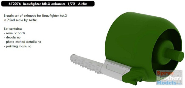 EDU672076 1:72 Eduard Beaufighter Mk.X Exhausts (AFX kit)
