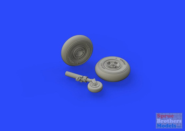 EDU672146 1:72 Eduard Brassin Spitfire Mk.VIII Wheels 4-Spoke Smooth Tire (EDU kit)