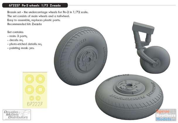 EDU672227 1:72 Eduard Brassin Pe-2 Wheels (ZVE kit)