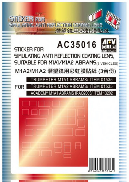AFVAC35016 1:35 AFV Club M1A1 / M1A2 Abrams Anti Reflection Coating Lens