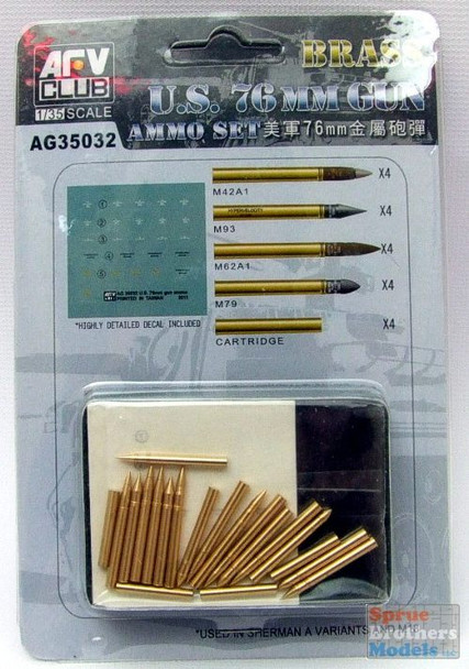 AFVAG35032 1:35 AFV Club US 76mm Gun Ammo Set (Brass)