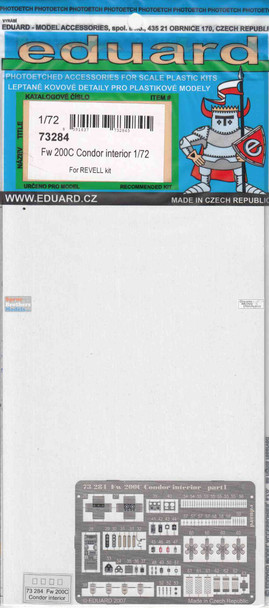 EDU73284 1:72 Eduard Color PE - Fw200C Condor Interior Set (REV kit)