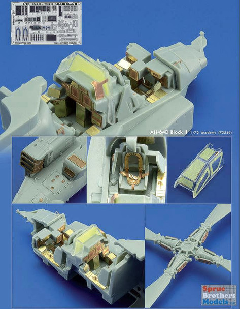 EDU73546 1:72 Eduard Color PE - AH-64D Apache Block II Detail Set (ACA kit)