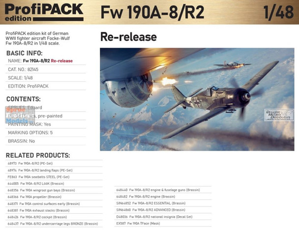 EDU82145 1:48 Eduard Fw 190A-8/R2 ProfiPACK