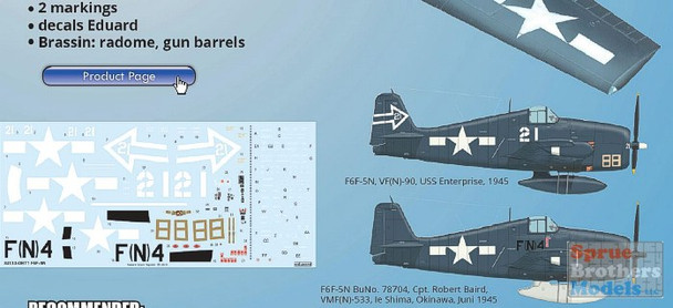 EDU84133 1:48 Eduard F6F-5N Hellcat Nightfighter Weekend Edition