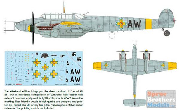 EDU84145 1:48 Eduard Bf 110F Nachtjager Weekend Edition