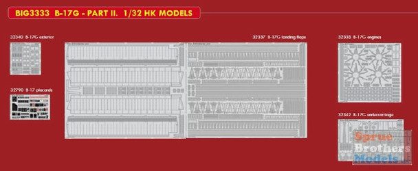 EDUBIG3333 1:32 Eduard BIG ED B-17G Flying Fortress Super Detail Set Part 2 (HKM kit)