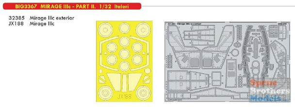 EDUBIG3367 1:32 Eduard BIG ED Mirage IIIC Super Detail Set Part 2 (ITA kit)