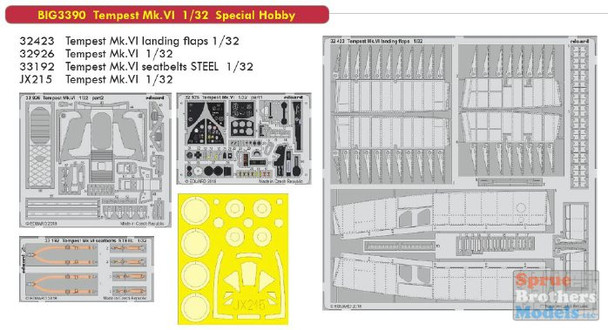 EDUBIG3390 1:32 Eduard BIG ED Tempest Mk.VI Super Detail Set (SPH kit)