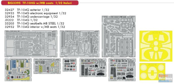 EDUBIG3395 1:32 Eduard BIG ED TF-104G Starfighter (MB Seats) Super Detail Set (ITA kit)
