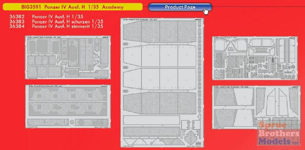 EDUBIG3591 1:35 Eduard BIG ED Panzer IV Ausf H Super Set (ACA kit)