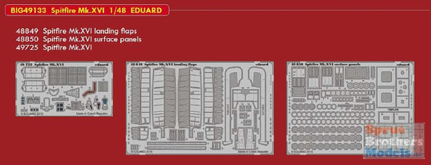 EDUBIG49133 1:48 Eduard BIG ED Spitfire Mk.XVI Super Detail Set (EDU kit)