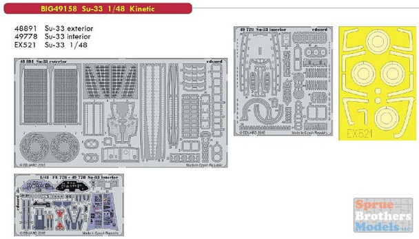 EDUBIG49158 1:48 Eduard BIG ED Su-33 Flanker Color PE Super Set (KIN kit)
