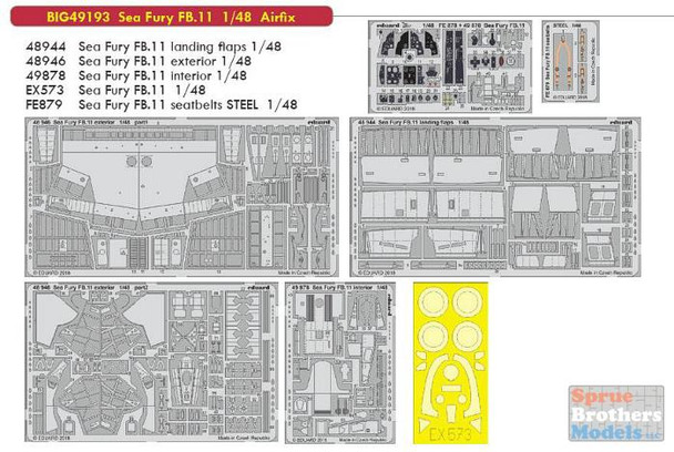 EDUBIG49193 1:48 Eduard BIG ED Sea Fury FB.11 Super Detail Set (AFX kit)