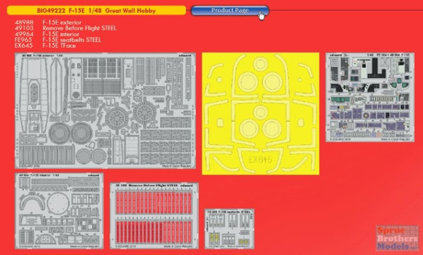 EDUBIG49222 1:48 Eduard BIG ED F-15E Strike Eagle Super Detail Set (GWH kit)