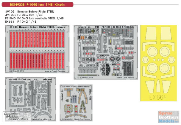 EDUBIG49238 1:48 Eduard BIG ED F-104G Starfighter Late Color PE Super Set (KIN kit)