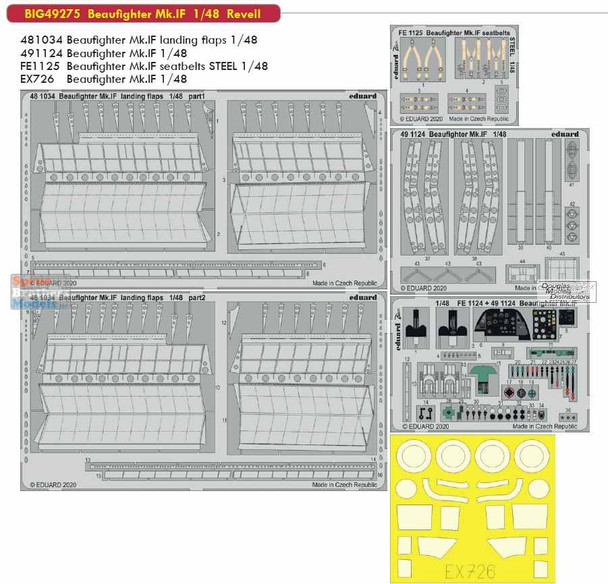 EDUBIG49275 1:48 Eduard BIG ED Beaufighter Mk.IF Super Detail Set (REV kit)