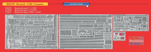 EDUBIG5357 1:350 Eduard BIG ED Bismarck PE Super Set (TRP kit)