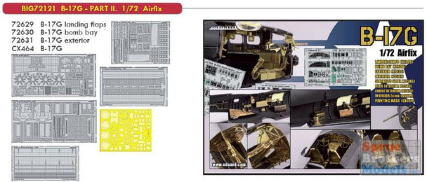 EDUBIG72121 1:72 Eduard BIG ED B-17G Flyting Fortress Part 2 PE Super Set (AFX kit)