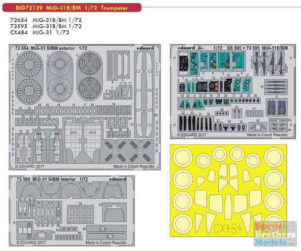 EDUBIG72129 1:72 Eduard BIG ED MiG-31B/BM Foxhound Super Detail Set (TRP kit)
