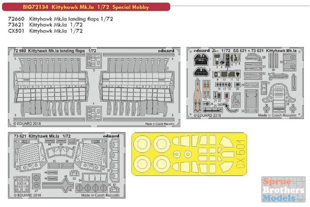 EDUBIG72134 1:72 Eduard BIG ED Kittyhawk Mk.1a Super Detail Set (SPH kit)