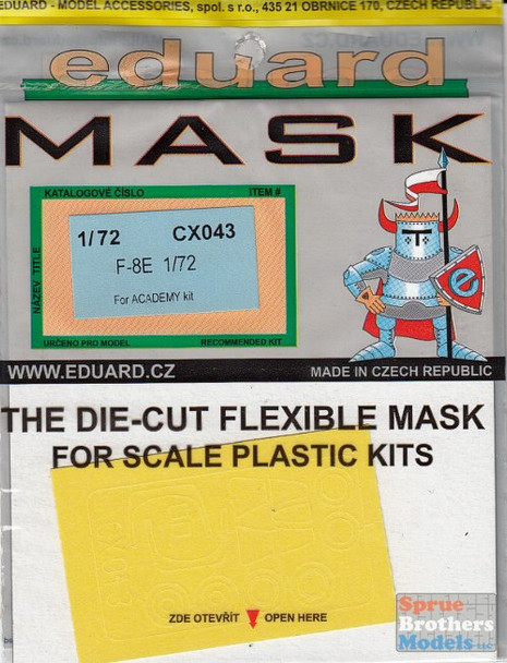 EDUCX043 1:72 Eduard Mask - F-8E Crusader (ACA kit) #CX043