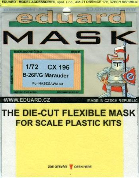 EDUCX196 1:72 Eduard Mask - B-26F B-26G Marauder (HAS kit) #CX196