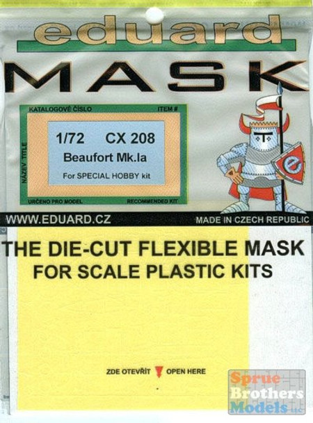 EDUCX208 1:72 Eduard Mask - Beaufort Mk 1a (SPH kit) #CX208