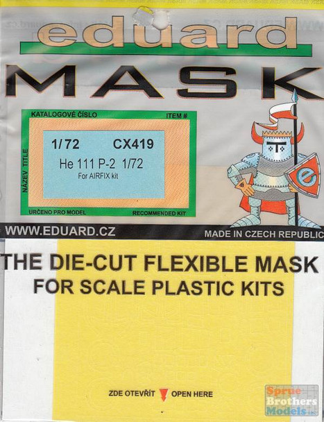 EDUCX419 1:72 Eduard Mask - He 111P-2 (AFX kit)