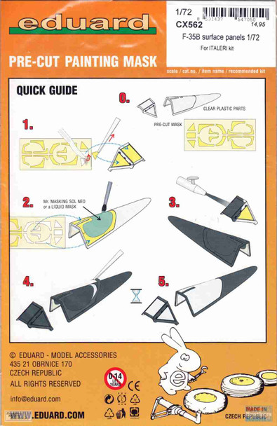 EDUCX562 1:72 Eduard Mask - F-35B Lightning II Surface Panels (ITA kit)