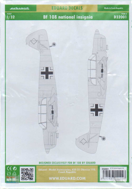 EDUD32001 1:32 Eduard Decals - Bf 108 Taifun National Insignia