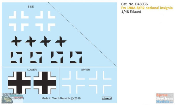 EDUD48036 1:48 Eduard Decals - Fw 190A-8/R2 National Insignia