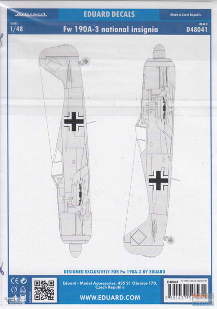 EDUD48041 1:48 Eduard Decals - Fw 190A-3 National Insignia