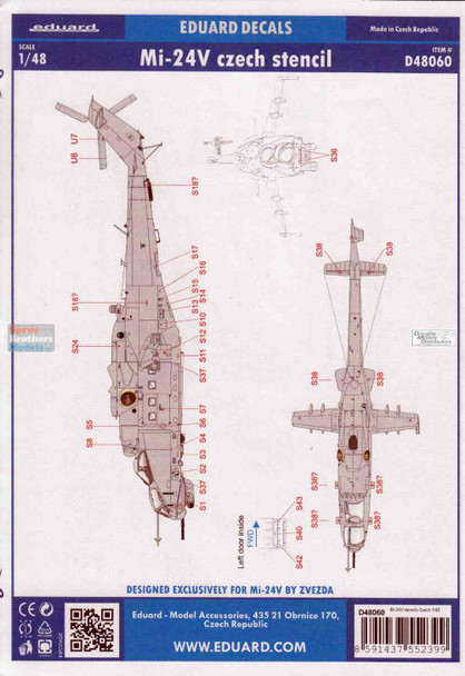 EDUD48060 1:48 Eduard Decals - Mi-24V Hind Czech Stencils